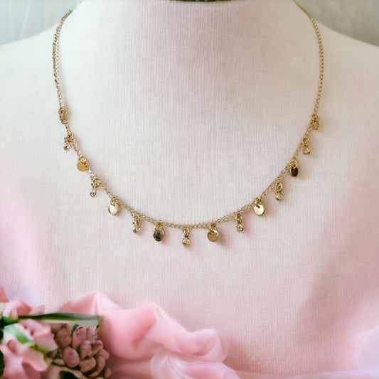 Norah Ball Chain With Dangle Discs-Ariette Jewelry
