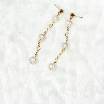 Three Wishes Pearl Dangle Earrings-Ariette Jewelry