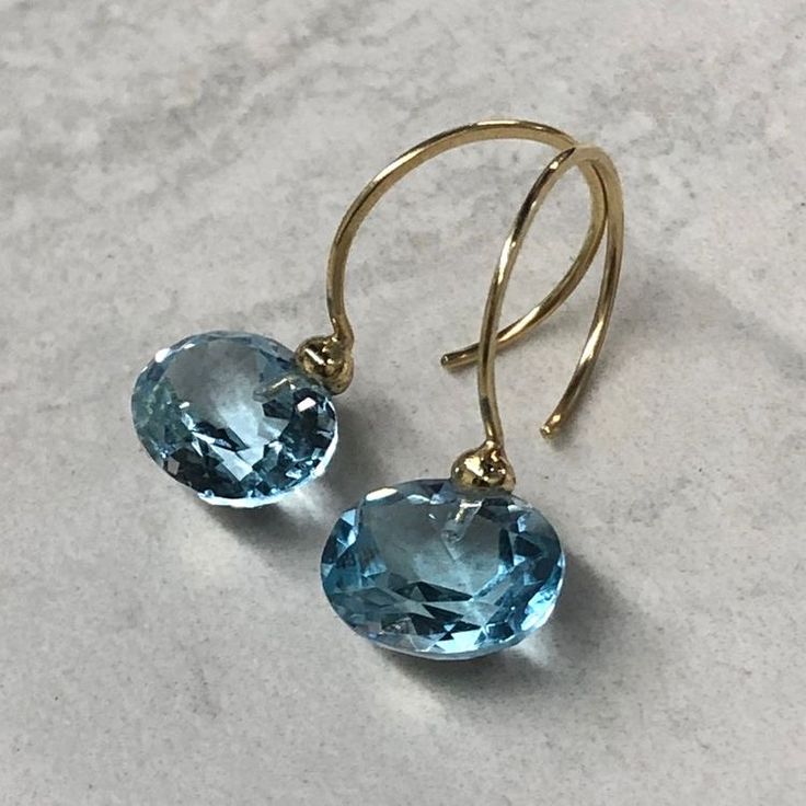 Vintage Rounded Glass Blue Earrings-Ariette Jewelry