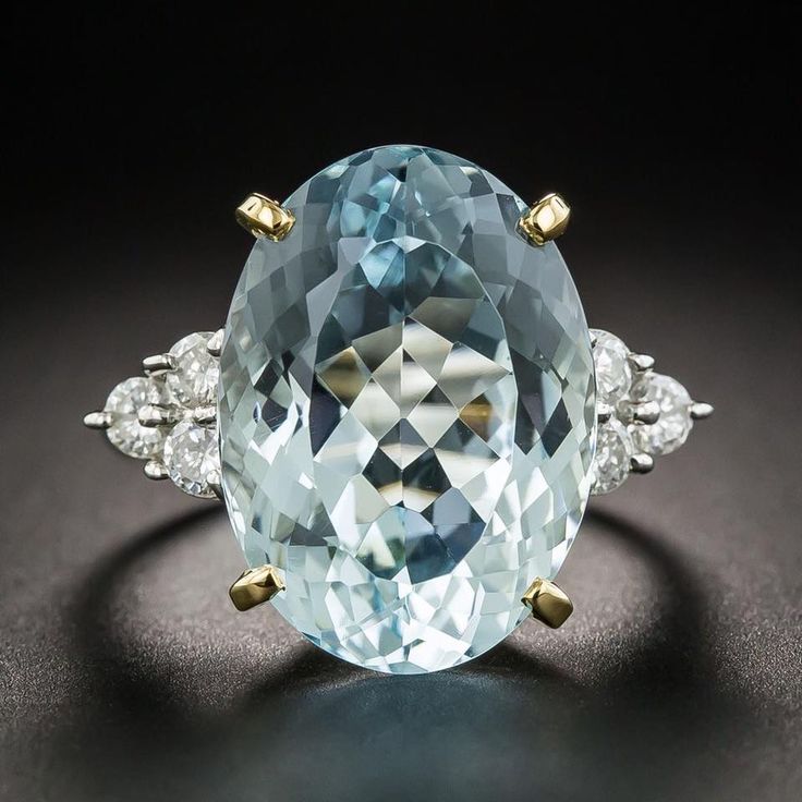 Vintage Rounded Blue Glass Sparking Ring-Ariette Jewelry