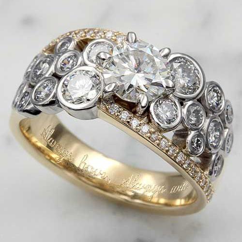Vintage Bright Zirconia Gold Ring-Ariette Jewelry