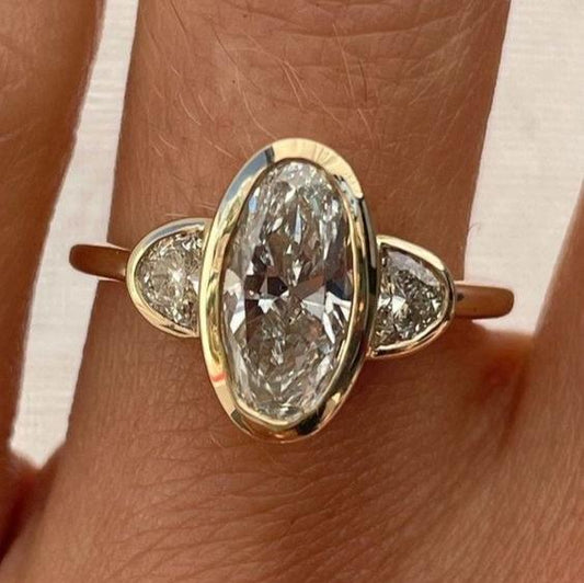 Vintage Oval Crystaline Ring-Ariette Jewelry