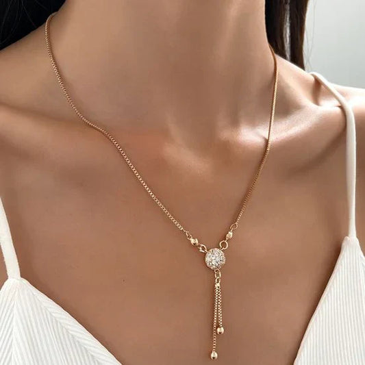 Vintage Golden Crystal Necklace-Ariette Jewelry