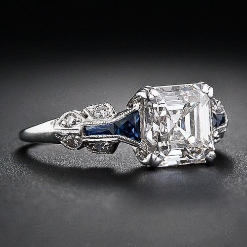 Brilliant Vintage Ring in Blue and Silver-Ariette Jewelry