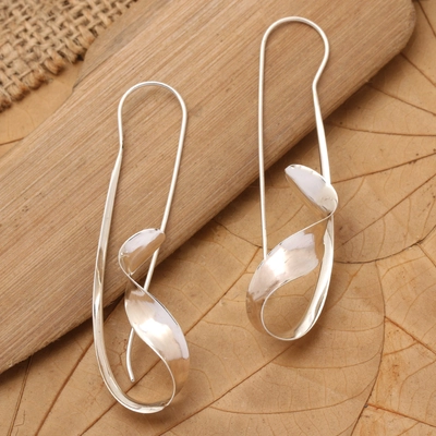 Vintage Silver Irregular Dangling Earrings-Ariette Jewelry