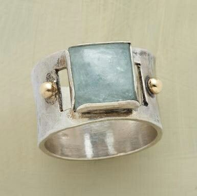Vintage Green Square Moonstone Ring-Ariette Jewelry