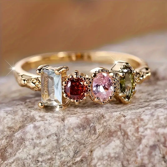Vintage Gold Floral Ring-Ariette Jewelry