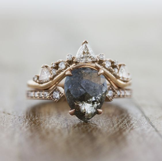 Vintage Nature Stone Gold & Silver Ring-Ariette Jewelry