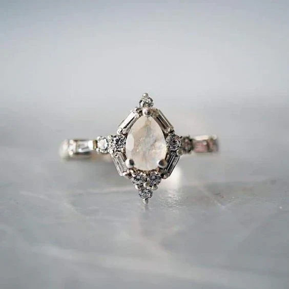 Vintage Moonstone Starlight Ring-Ariette Jewelry