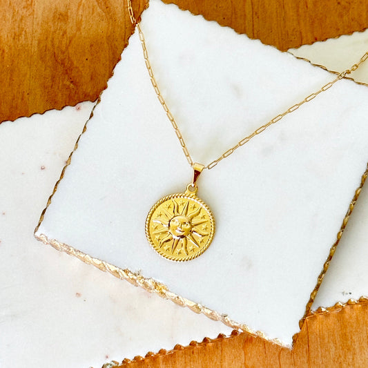 Elena Sun Medallion Pendant Necklace-Ariette Jewelry