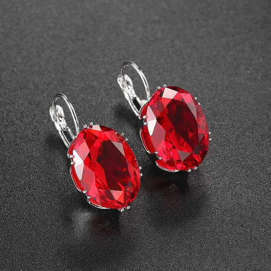 Classic Red Gemstone Earrings-Ariette Jewelry