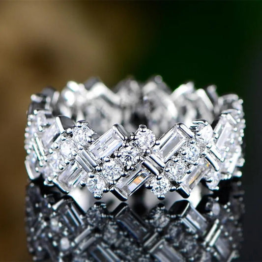 Sparkling Diamond Baguette Eternity Ring-Ariette Jewelry