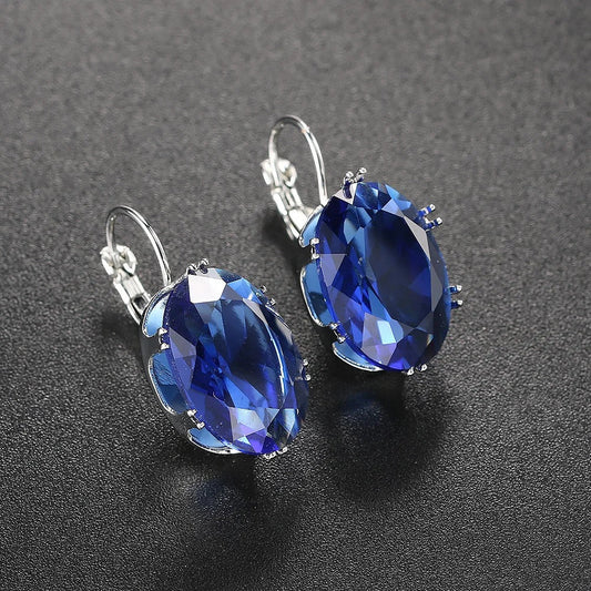 Classic Blue Gemstone Earrings-Ariette Jewelry