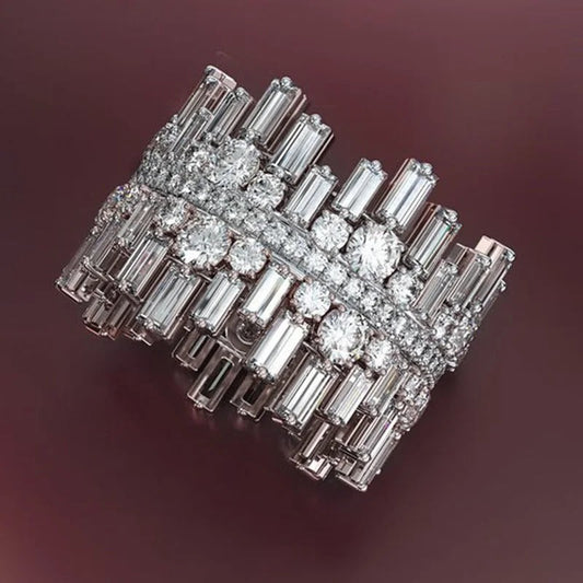Baguette Round Diamond Statement Ring-Ariette Jewelry