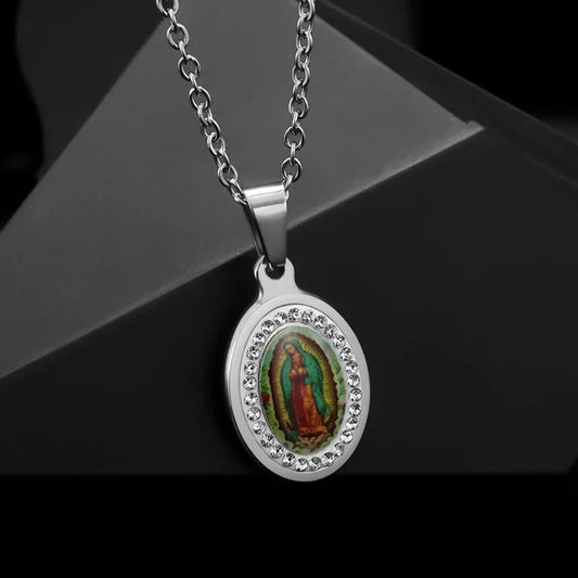 Spiritual Silver Virgin Mary Necklace-Ariette Jewelry