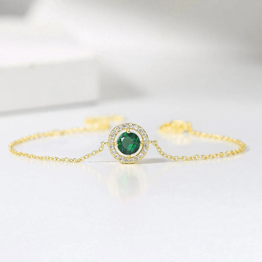 Vintage Gold Green Crystal & Pave Border Bracelet-Ariette Jewelry