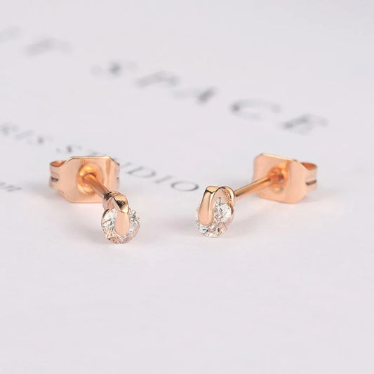 Classic Rose Gold Clear Oval-Cut Crystal Earrings-Ariette Jewelry