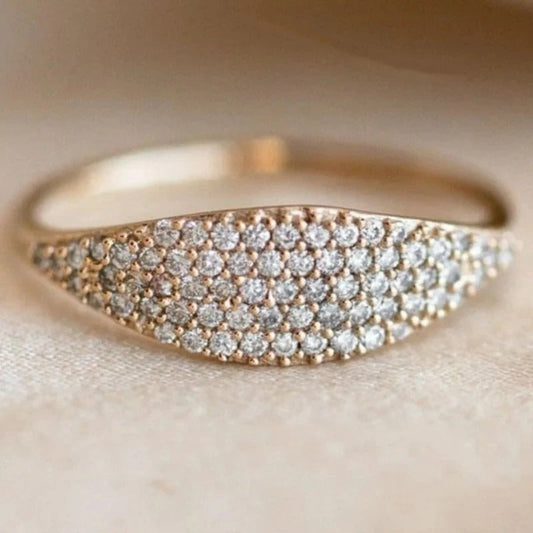 Vintage Gold Sparkling Dome Ring-Ariette Jewelry