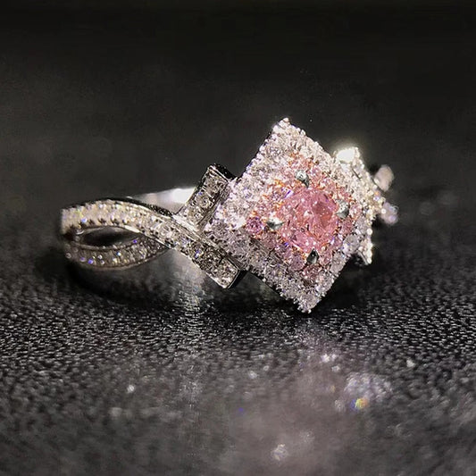 Vintage Pink Diamond & Crystal Ring-Ariette Jewelry