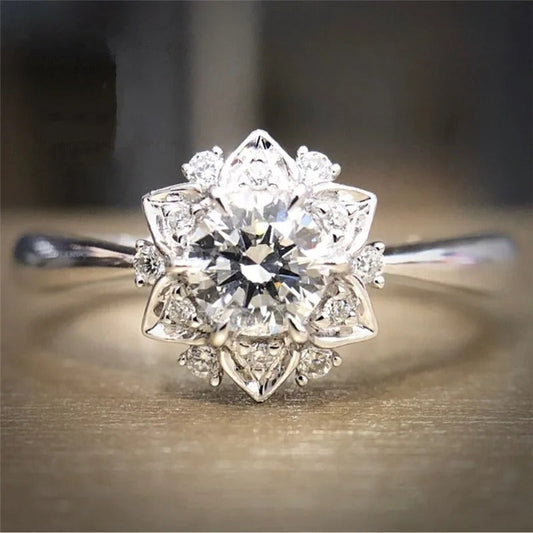 Vintage Silver Floral Cluster Ring-Ariette Jewelry