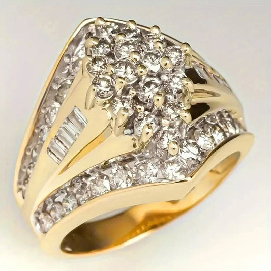 Vintage Gold Cluster Sparkle Ring-Ariette Jewelry