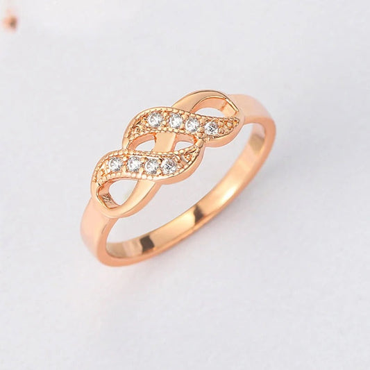 Vintage Rose Gold Twisted Infinity Knot Ring-Ariette Jewelry