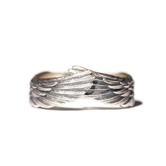 Winged Faith Silver Adjustable Ring-Ariette Jewelry