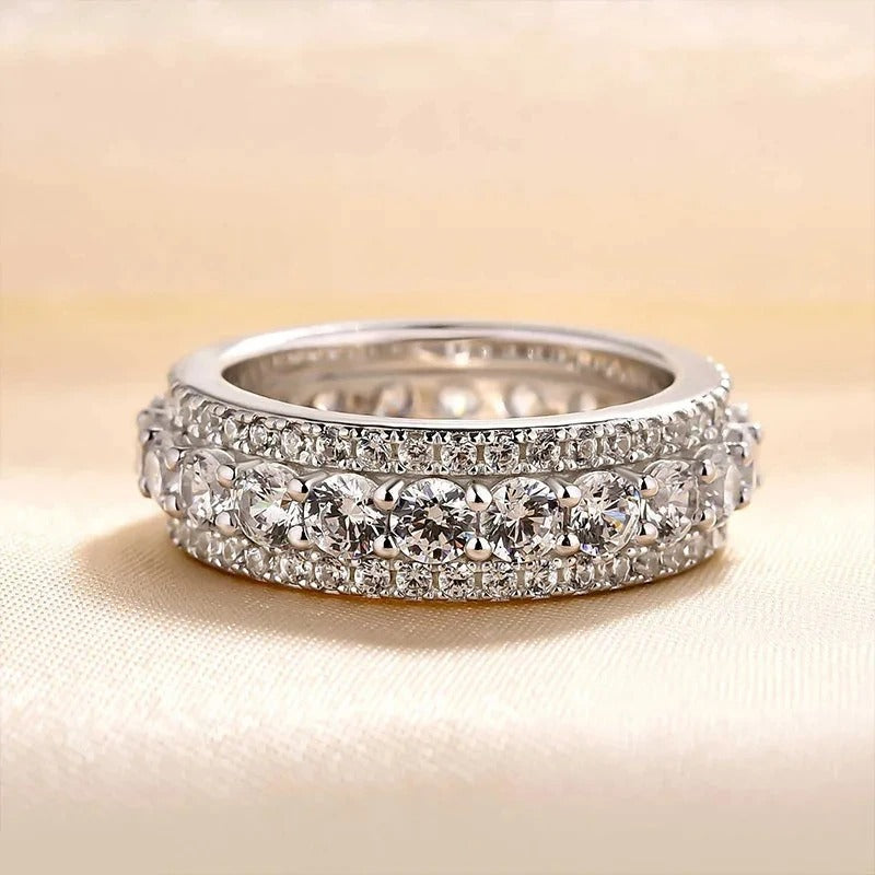 Vintage Silver Eternity Band Ring-Ariette Jewelry