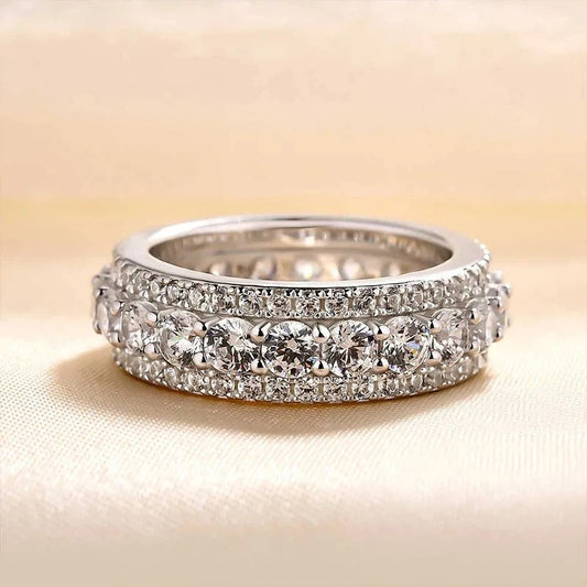 Vintage Silver Eternity Band Ring-Ariette Jewelry