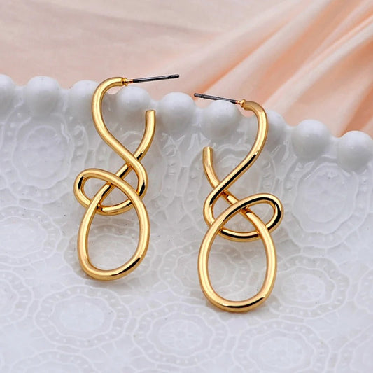 Vintage Gold Loop Twist Earrings-Ariette Jewelry