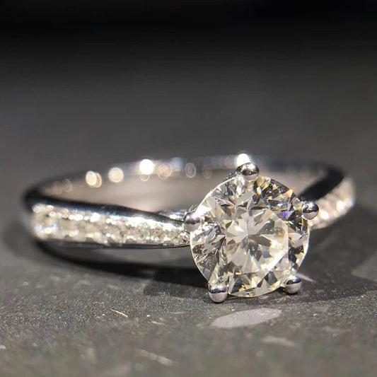 Silver Classic Solitaire Ring-Ariette Jewelry