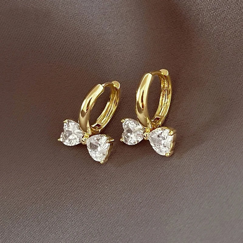Vintage Gold Floral Bow Hoop Earrings-Ariette Jewelry