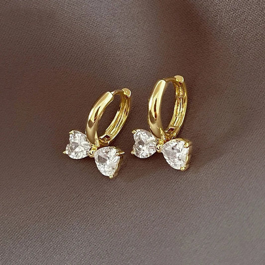 Vintage Gold Floral Bow Hoop Earrings-Ariette Jewelry