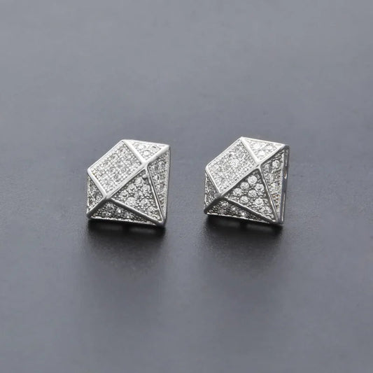 Silver Geometric Sparkle Earrings-Ariette Jewelry