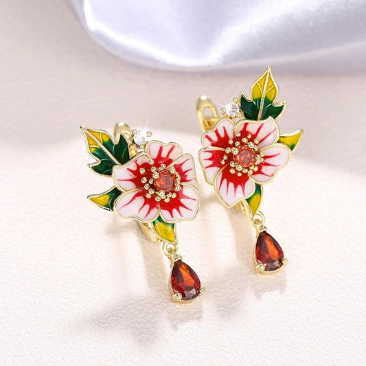 Vintage Gold Garden Bloom Earrings-Ariette Jewelry