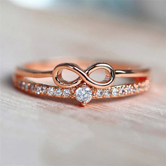 Vintage Rose Gold Infinity Ring-Ariette Jewelry