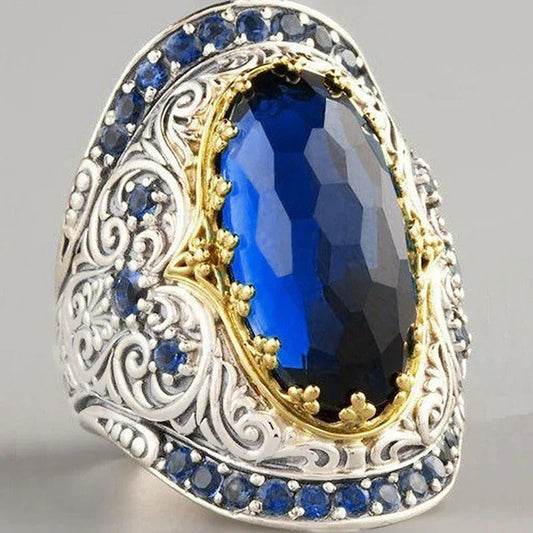 Vintage Silver Blue Royal Ring-Ariette Jewelry
