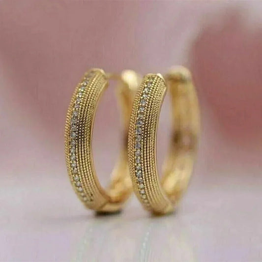 Vintage Gold Beautiful Pattern Earrings-Ariette Jewelry