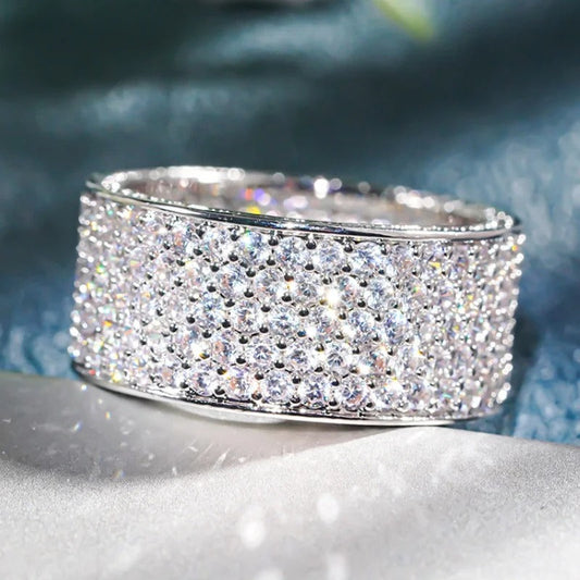 Sparkling Silver Crystal Promise Ring-Ariette Jewelry