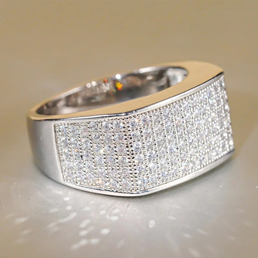 Sparkling Silver Diamond Clear Ring-Ariette Jewelry