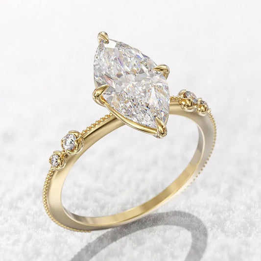 Vintage Gold Elegant Diamond Ring-Ariette Jewelry