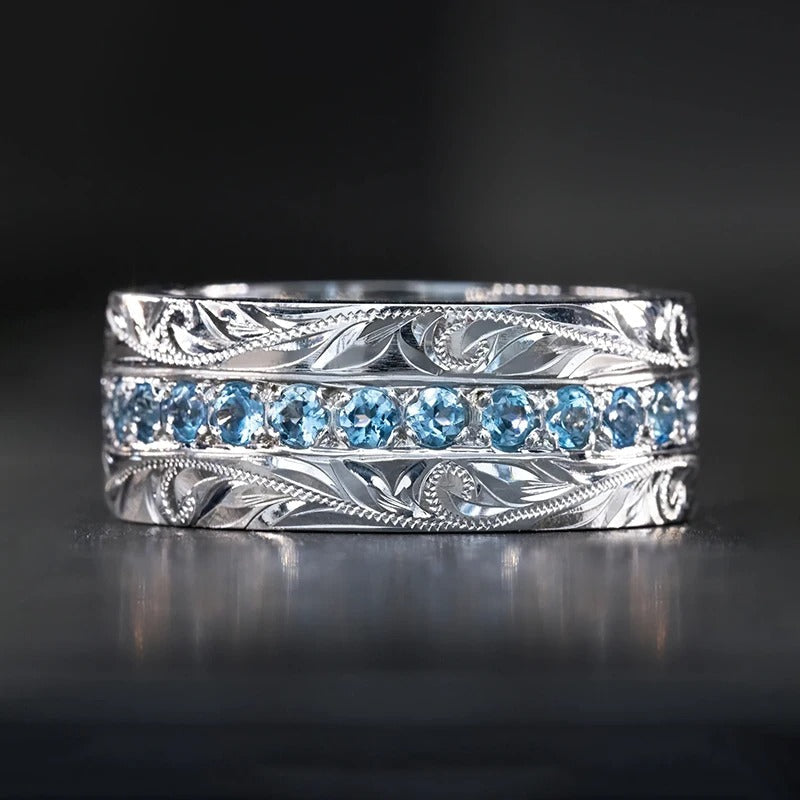 Vintage Silver Leaf Carved Ring-Ariette Jewelry