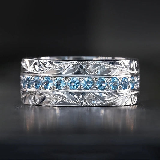 Vintage Silver Leaf Carved Ring-Ariette Jewelry