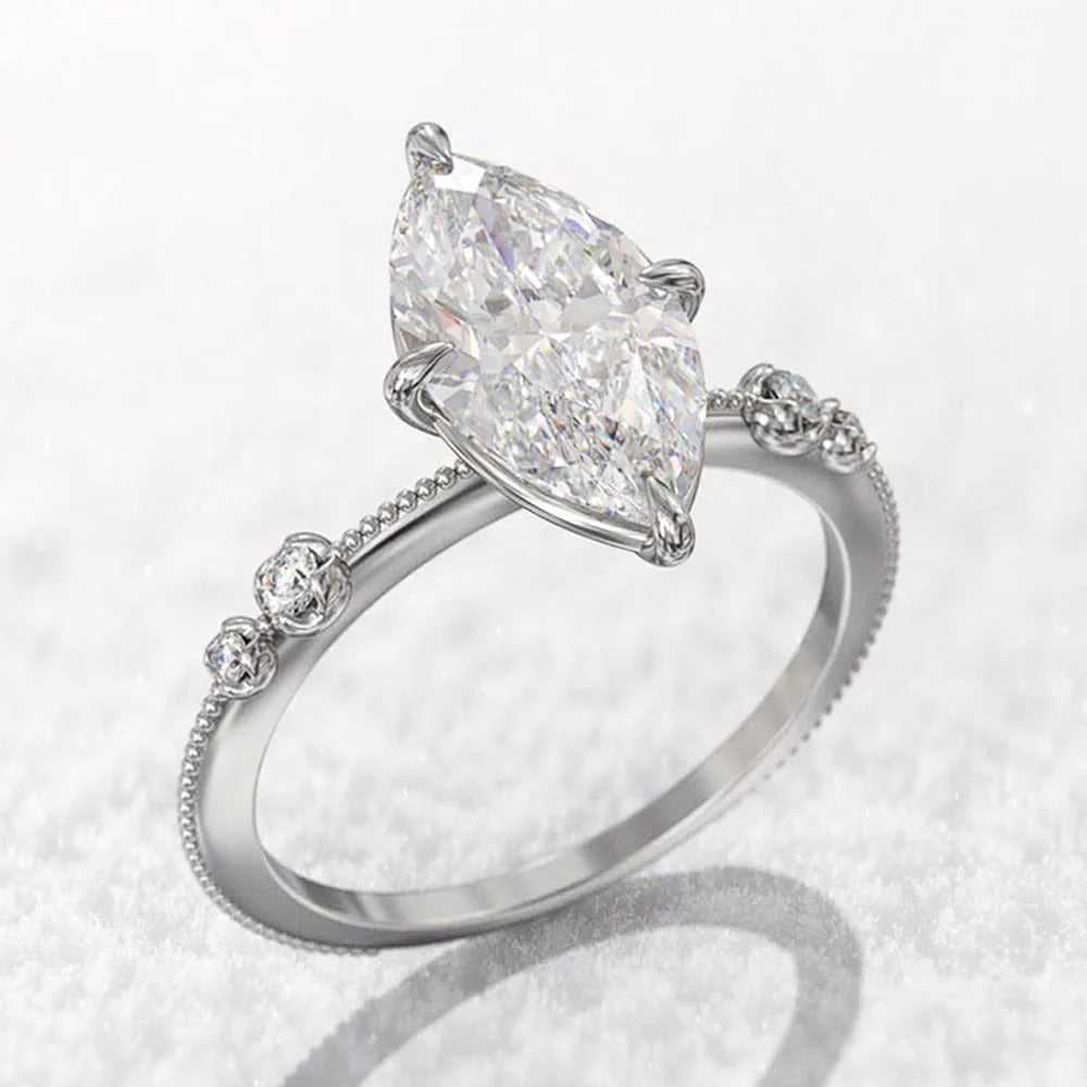 Vintage Silver Brilliant Ring-Ariette Jewelry