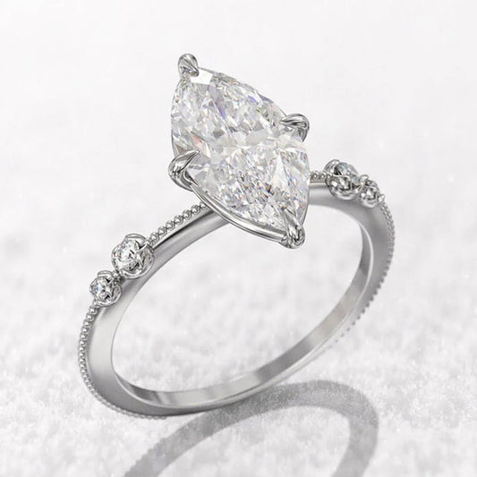 Vintage Silver Brilliant Ring-Ariette Jewelry