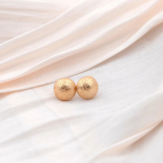 Gold Half-Round Vintage Earrings-Ariette Jewelry