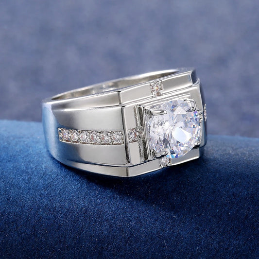 Silver Shiny Cubic Zirconia Ring-Ariette Jewelry