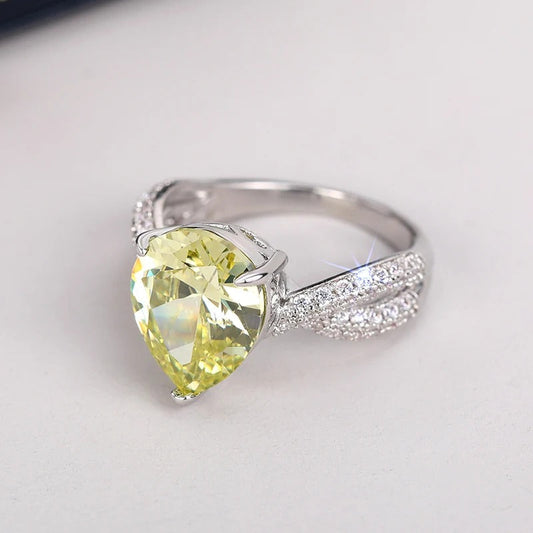 Vintage Yellow Pear-Shaped Diamond Ring-Ariette Jewelry