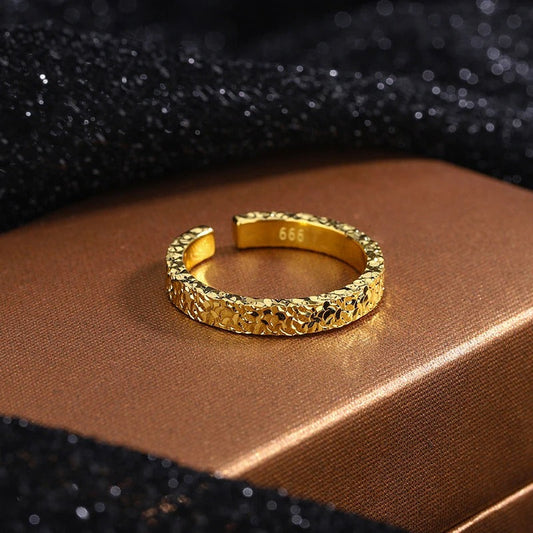 Vintage Gold Textured Adjustable Ring-Ariette Jewelry