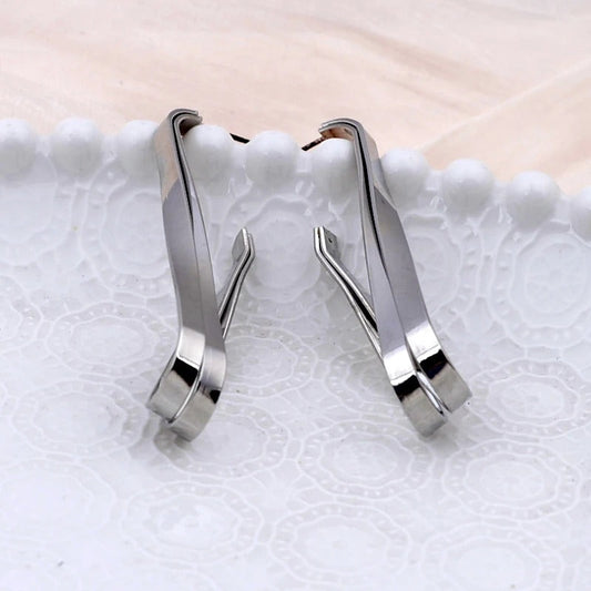 Vintage Silver Irregular Twist Dangle Earrings-Ariette Jewelry
